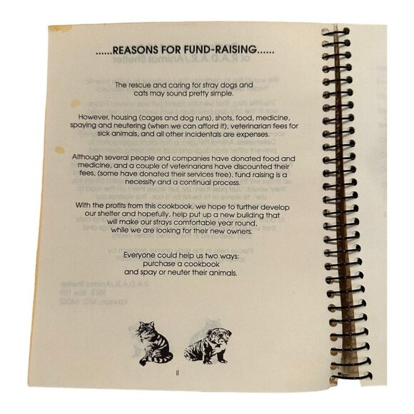 RADAR Animal Shelter Cookbook Spiral Bound Vintage 1980s Lawson MO - Picture 5 of 9